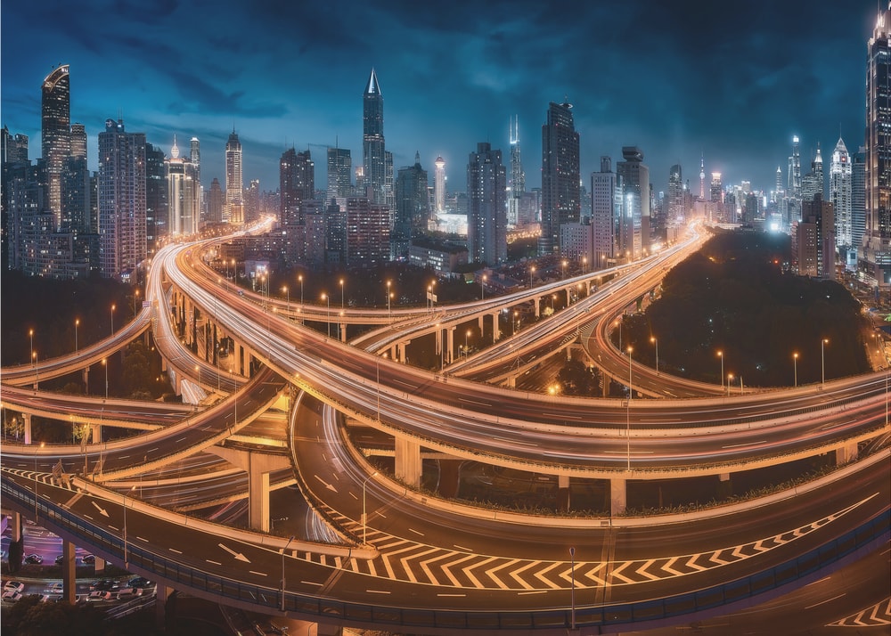 Vibrant City Night Trails