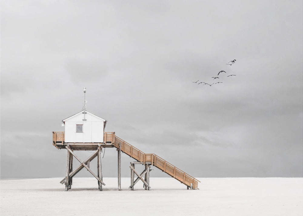på stranden