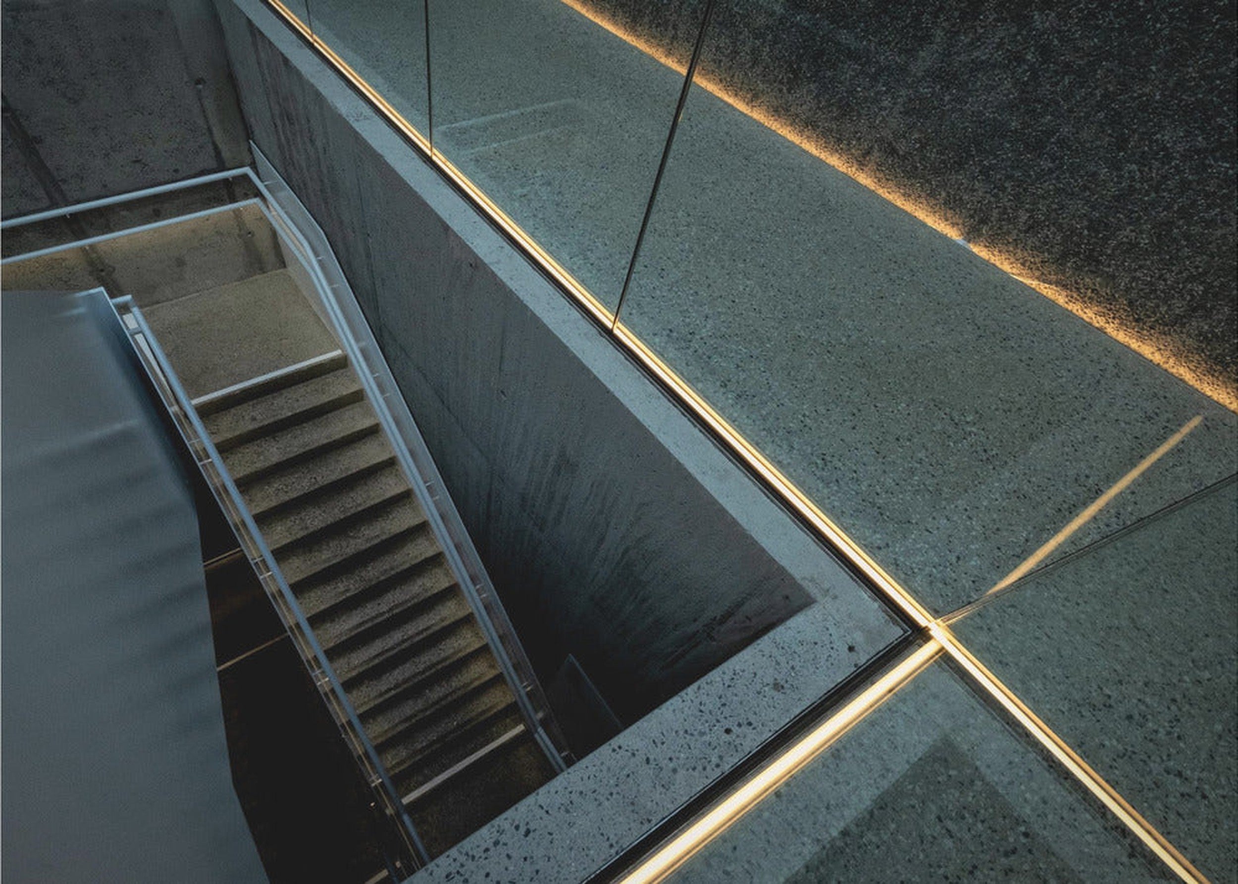 warm light in a cold staircase