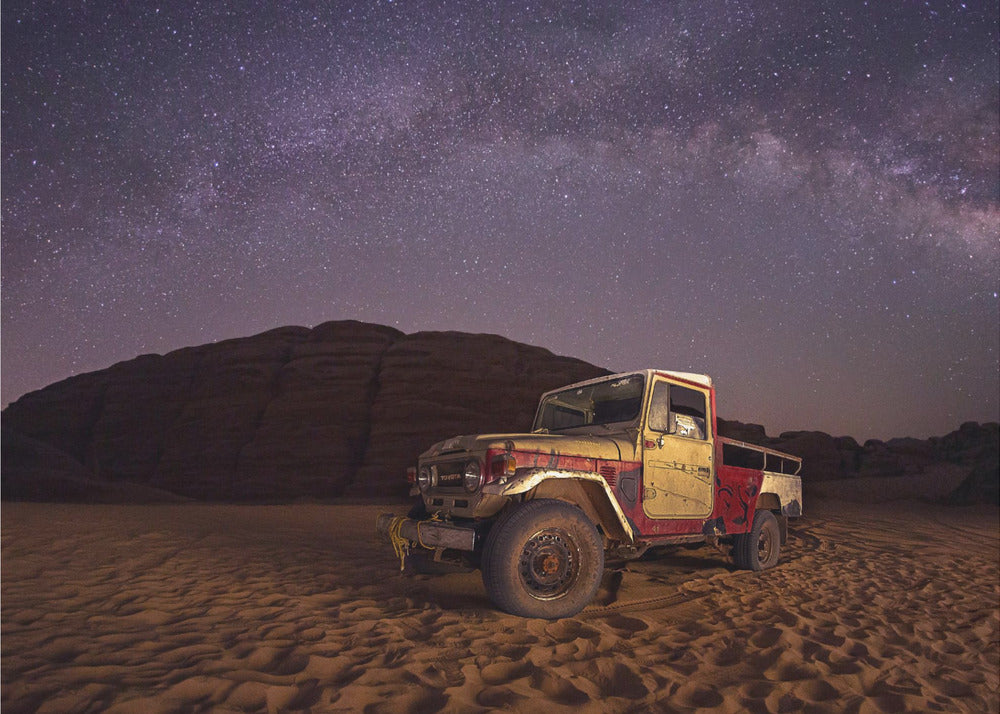 Car under the Milkyway galaxy