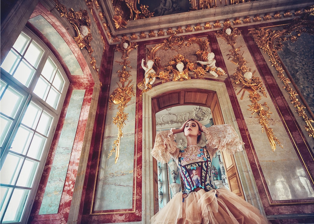 Regal Woman Opulent Palace
