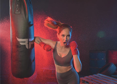 Portrait of lady boxer