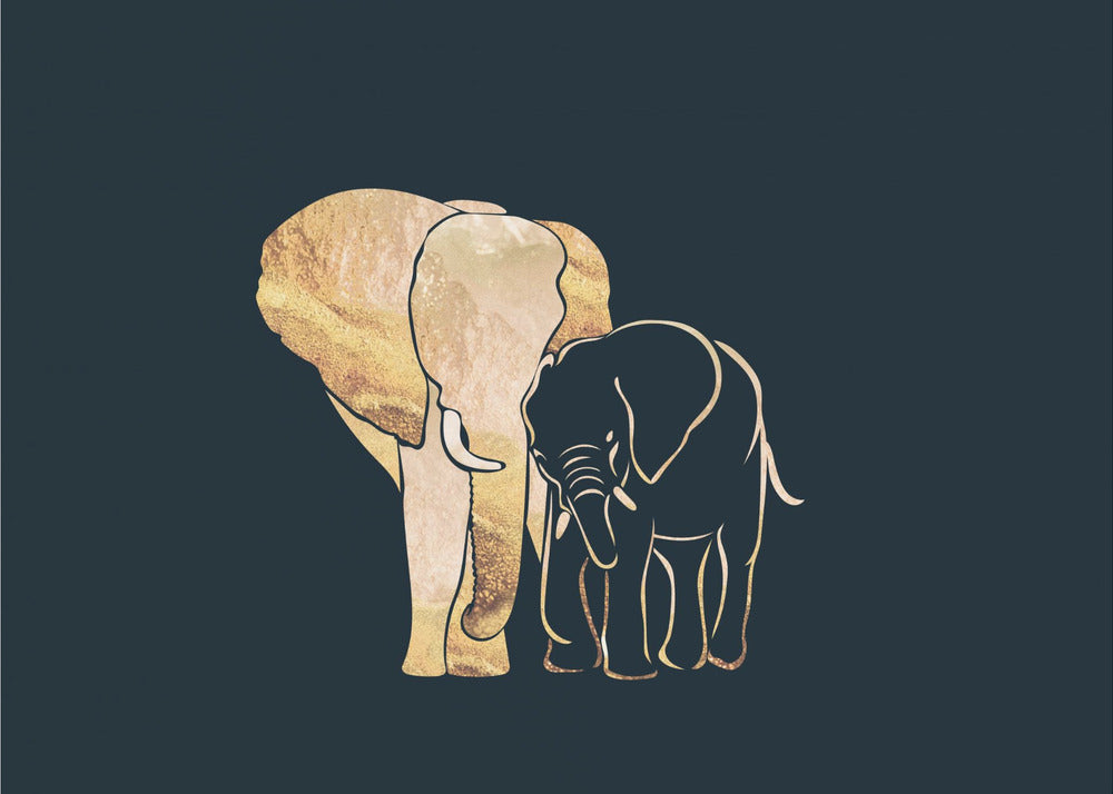 Black Gold Elephants 1