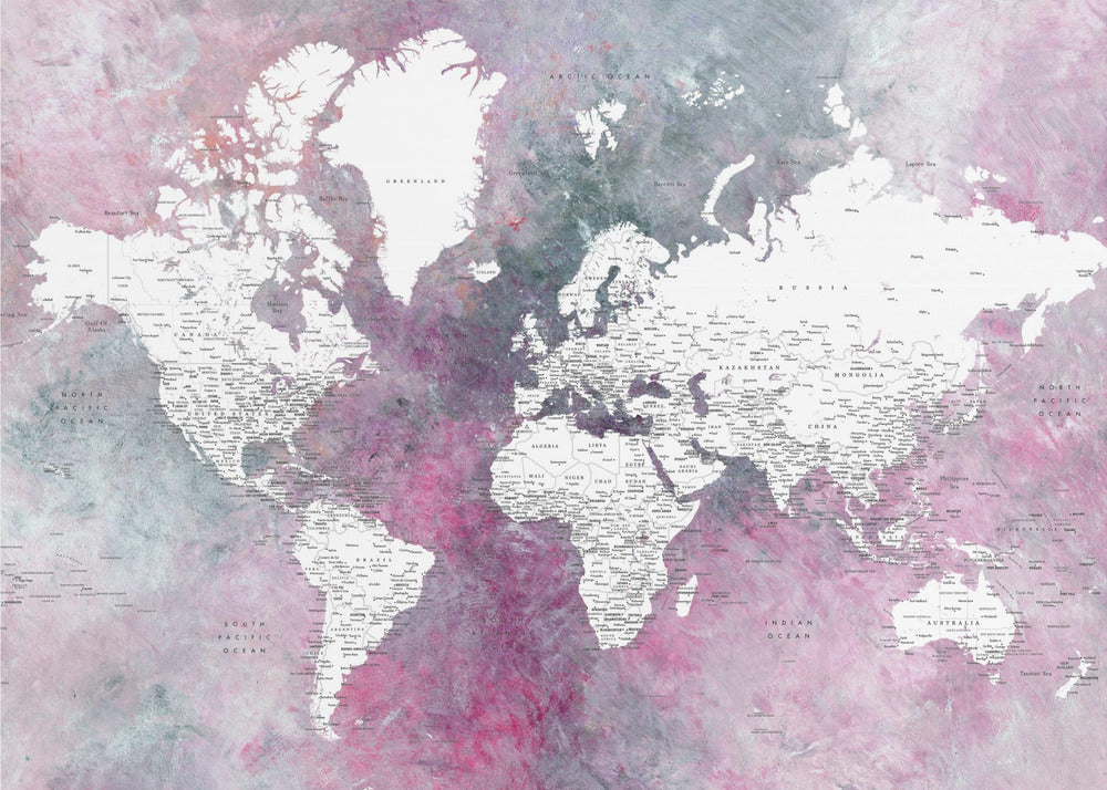 Detailed world map with cities Taliessa