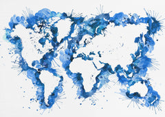 Kartor Blue strokes world map – kvalitetsprodukt för ett vackrare och mer hållbart hem