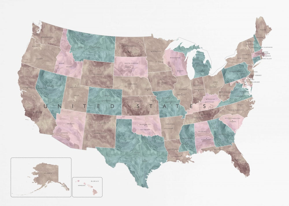 Muted United States Map