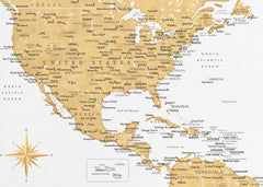 Kartor Golden map of USA and Mexico – kvalitetsprodukt för ett vackrare och mer hållbart hem