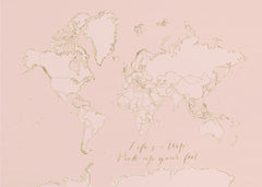 Kartor Inspirational pink and gold world map – kvalitetsprodukt för ett vackrare och mer hållbart hem
