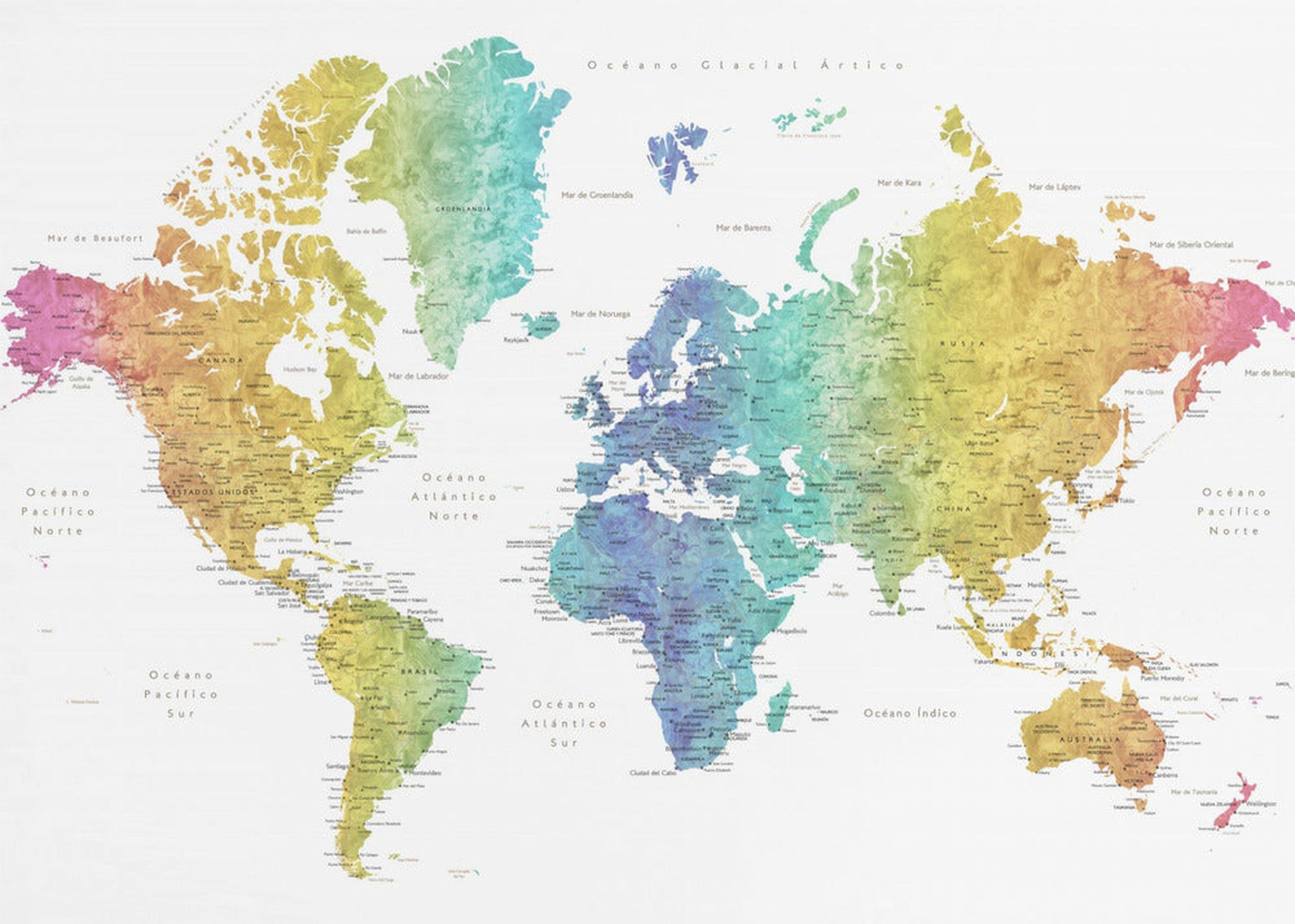 Jude world map in Spanish