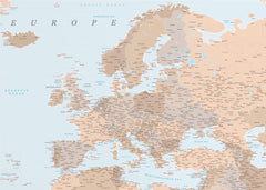 Kartor Neutral detailed map of Europe – kvalitetsprodukt för ett vackrare och mer hållbart hem