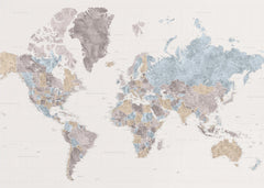Kartor Mahler highly detailed world map with cities – kvalitetsprodukt för ett vackrare och mer hållbart hem