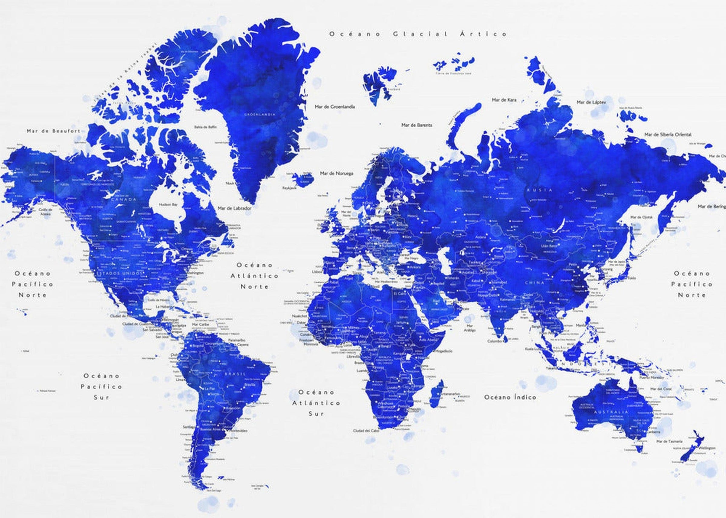Nadiin world map in Spanish