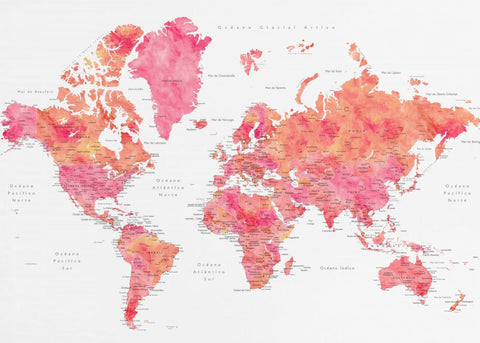 Tatiana world map in Spanish