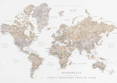 Kartor Wanderlust world map in spanish – kvalitetsprodukt för ett vackrare och mer hållbart hem