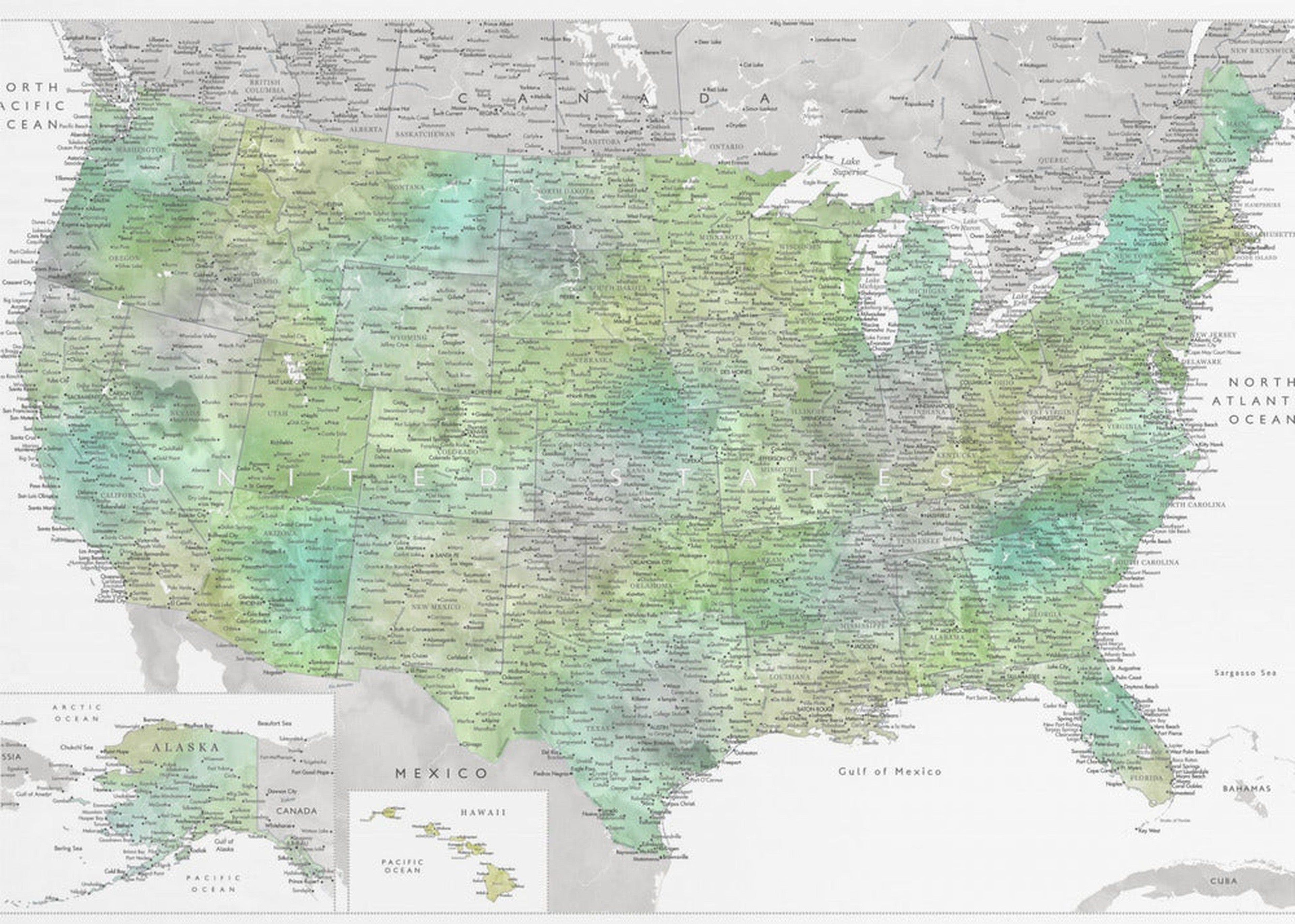 Highly detailed map of the United States, Oriole