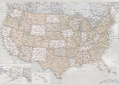Kartor Highly detailed map of the United States Lucille – kvalitetsprodukt för ett vackrare och mer hållbart hem