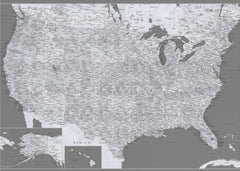 Kartor Highly detailed map of the United States Paolo – kvalitetsprodukt för ett vackrare och mer hållbart hem