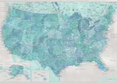 Kartor Highly detailed map of the United States Harriet – kvalitetsprodukt för ett vackrare och mer hållbart hem