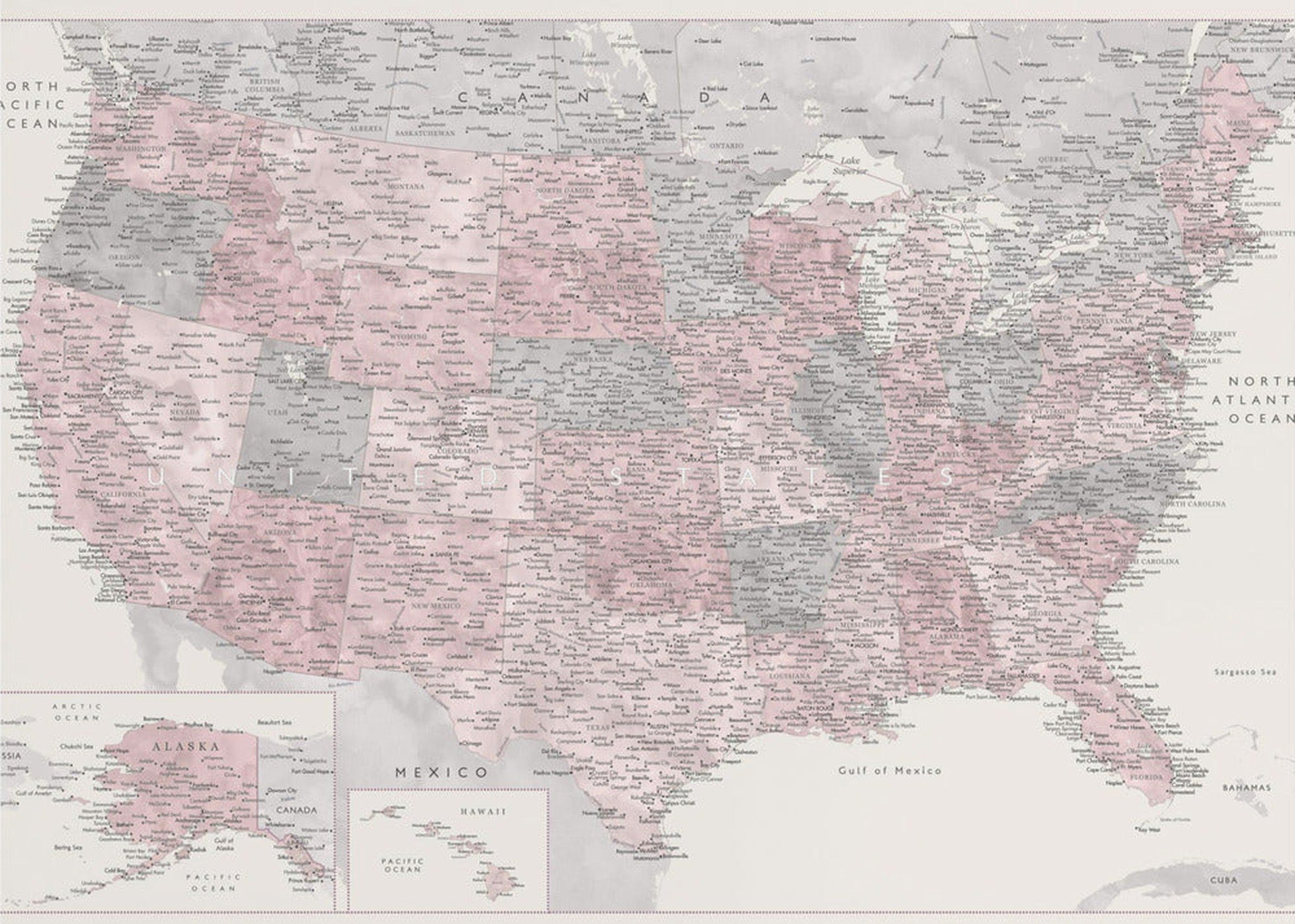 Highly detailed map of the United States, Madelia