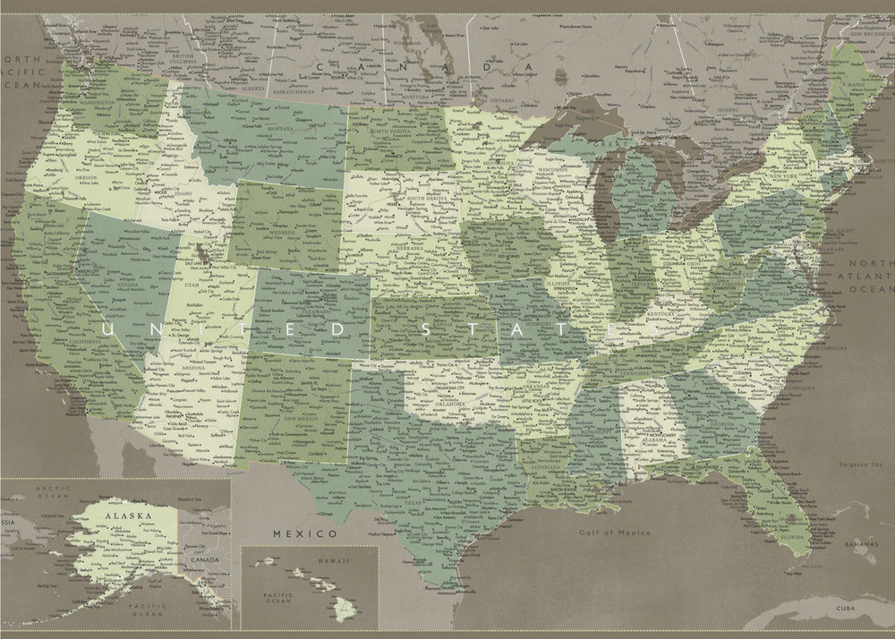 Highly detailed map of the United States, Camo