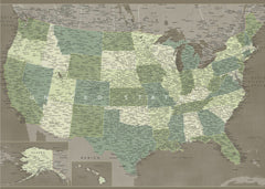 Kartor Highly detailed map of the United States Camo – kvalitetsprodukt för ett vackrare och mer hållbart hem