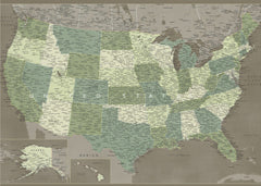 Kartor Highly detailed map of the United States Camo – kvalitetsprodukt för ett vackrare och mer hållbart hem