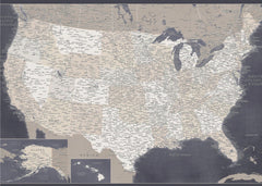 Kartor Highly detailed map of the United States Glyn – kvalitetsprodukt för ett vackrare och mer hållbart hem