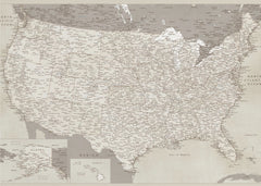 Kartor Highly detailed map of the United States Gentry – kvalitetsprodukt för ett vackrare och mer hållbart hem