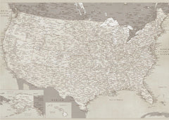 Kartor Highly detailed map of the United States Gentry - upptäck pionjärtiden – kvalitetsprodukt för ett vackrare och mer ...