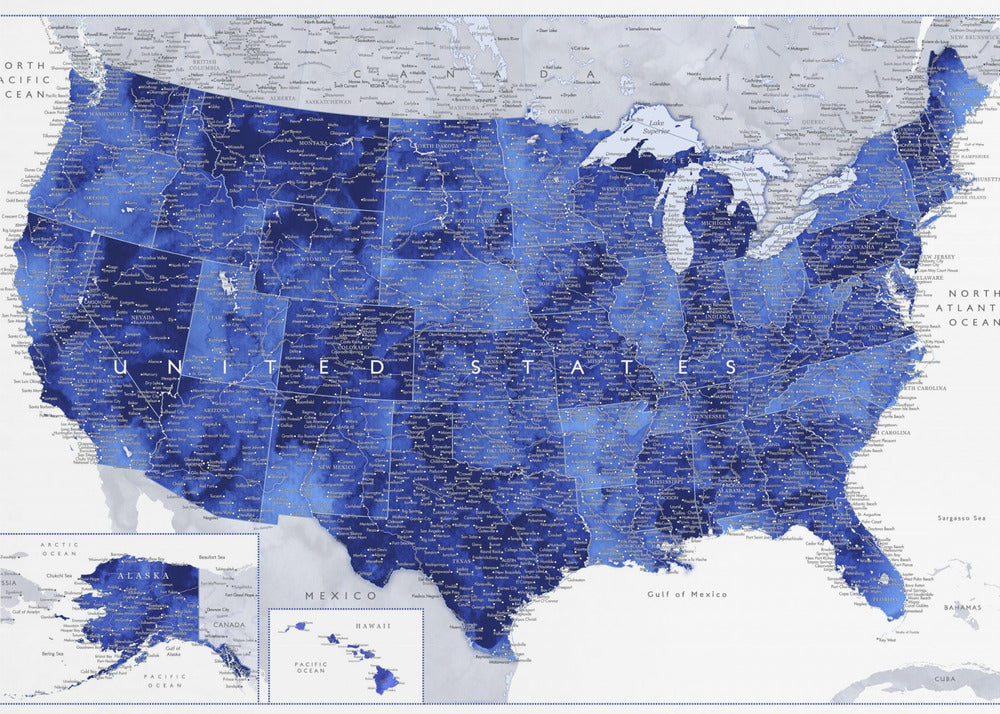 Highly detailed map of the United States, Gulzar