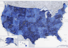 Kartor Highly detailed map of the United States Gulzar – kvalitetsprodukt för ett vackrare och mer hållbart hem