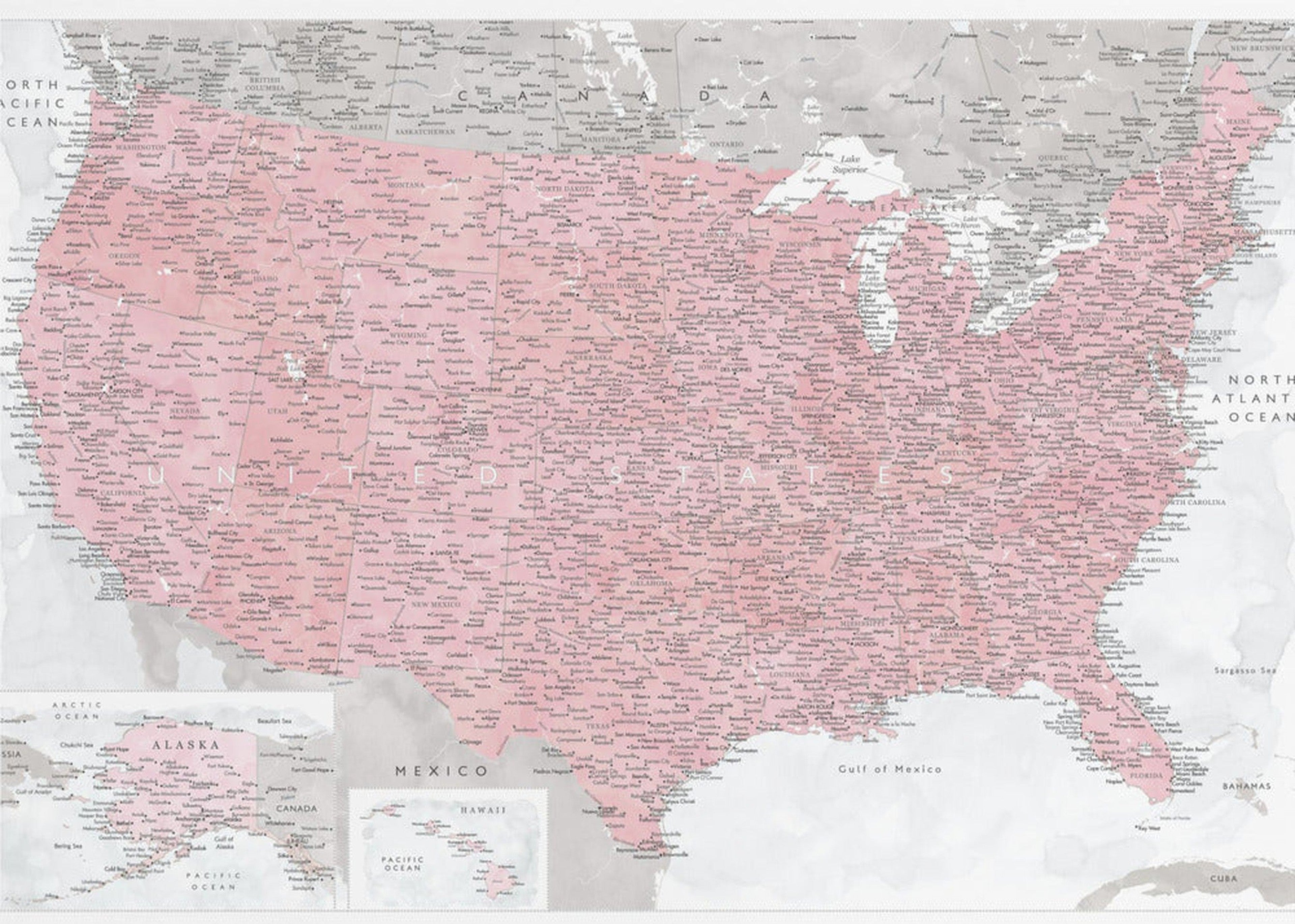 Highly detailed map of the United States, Gopi