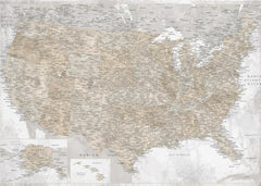 Kartor Highly detailed map of the United States Kacia - vintage-patina – kvalitetsprodukt för ett vackrare och mer hållbar...