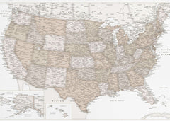 Kartor Highly detailed map of the United States Louie - nostalgisk karta över USA – kvalitetsprodukt för ett vackrare och ...