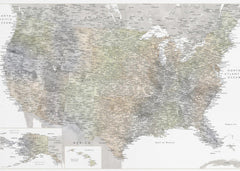 Kartor Highly detailed map of the United States Habiki - geografisk precision – kvalitetsprodukt för ett vackrare och mer ...