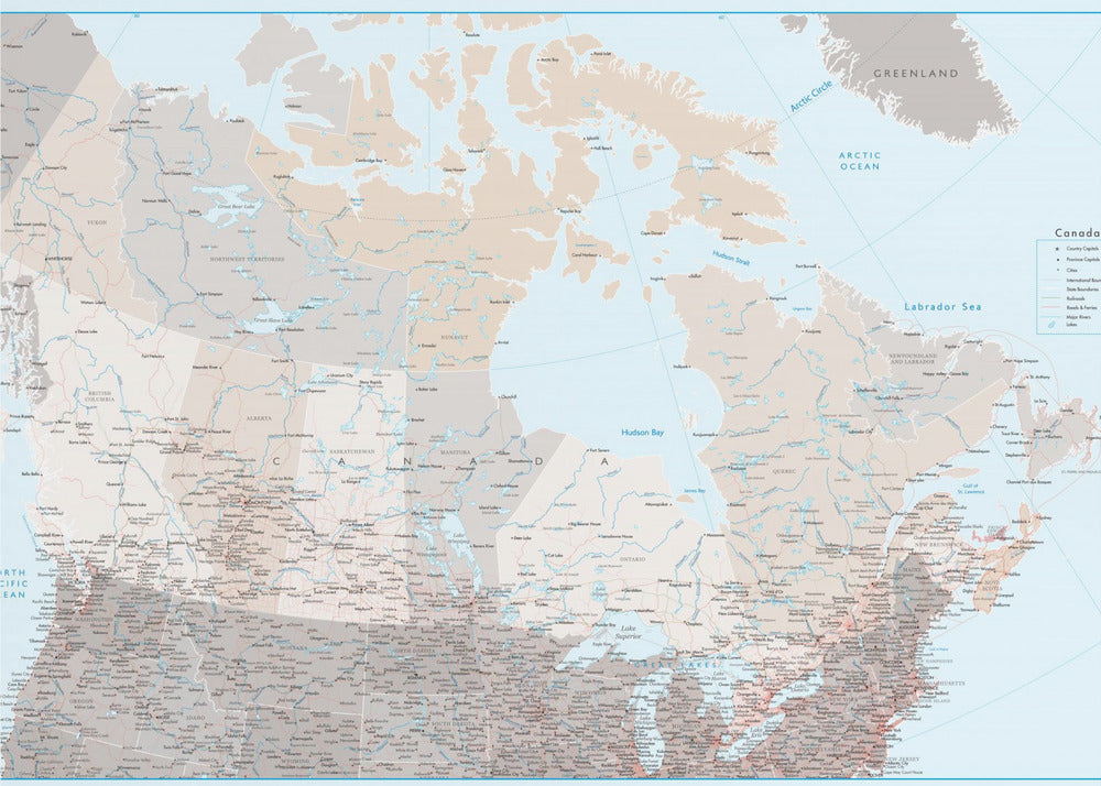 Detailed map of Canada, Lincoln