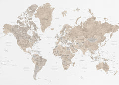 Kartor Watercolor world map with countries Abey – kvalitetsprodukt för ett vackrare och mer hållbart hem