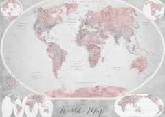 Kartor Classic world map in watercolor Piper – kvalitetsprodukt för ett vackrare och mer hållbart hem