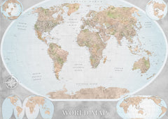 Kartor Classic world map in watercolor Therese – kvalitetsprodukt för ett vackrare och mer hållbart hem