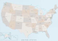 Kartor Isolated map of the United States with States and State capitals – kvalitetsprodukt för ett vackrare och mer hållba...