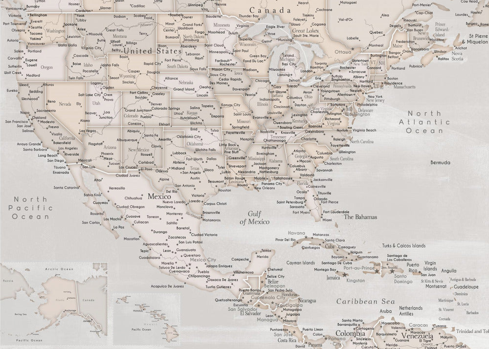 Lucille, map of the United States and the Caribbean sea