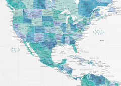 Kartor Aqua map of the United States and the Caribbean sea – kvalitetsprodukt för ett vackrare och mer hållbart hem