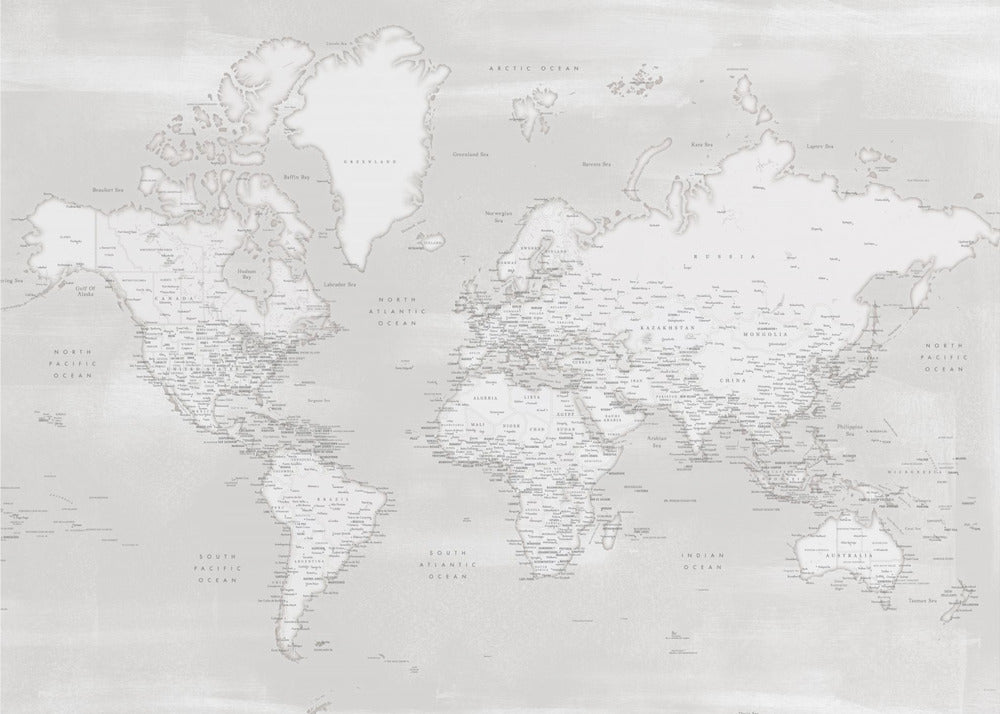 Detailed world map with cities, Maeli neutral