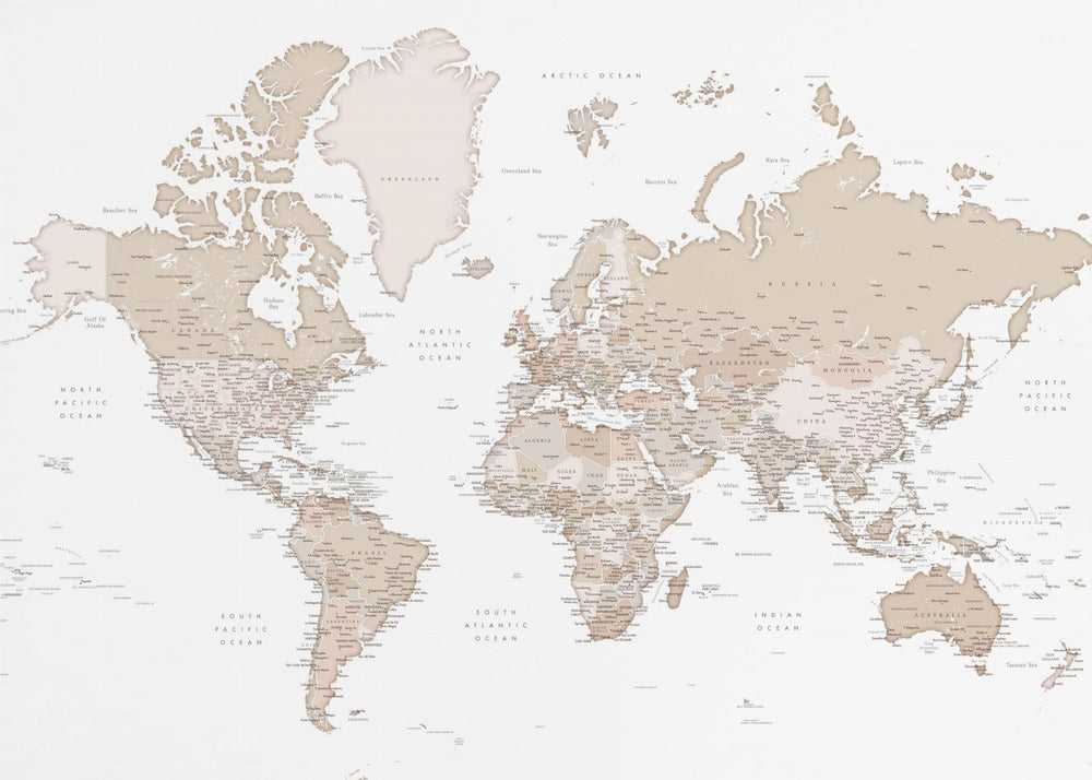 Detailed world map with cities, Louie