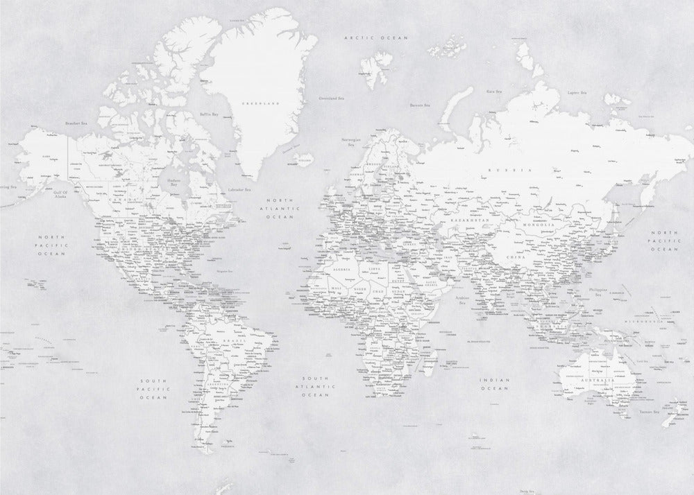 Detailed world map with cities, Siv