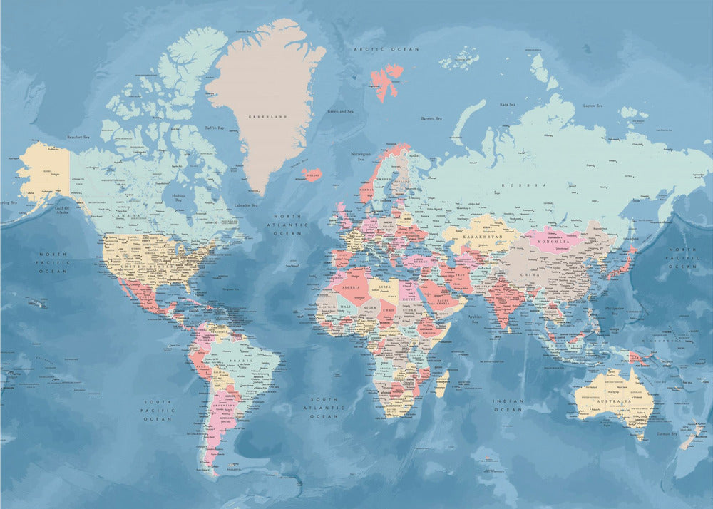 Detailed world map with cities, Vickie