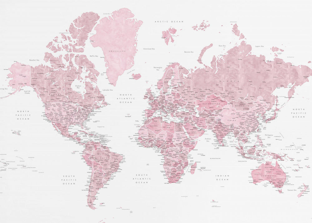 etailed world map with cities, Melit