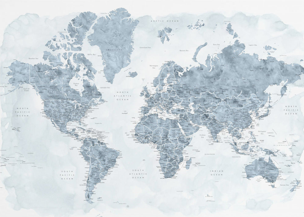 Detailed world map with cities, Jacq