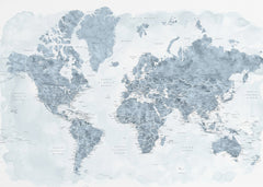 Kartor Detailed world map with cities Jacq – kvalitetsprodukt för ett vackrare och mer hållbart hem