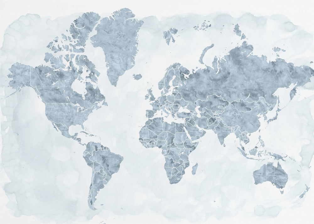World map with outlined countries, Jacq